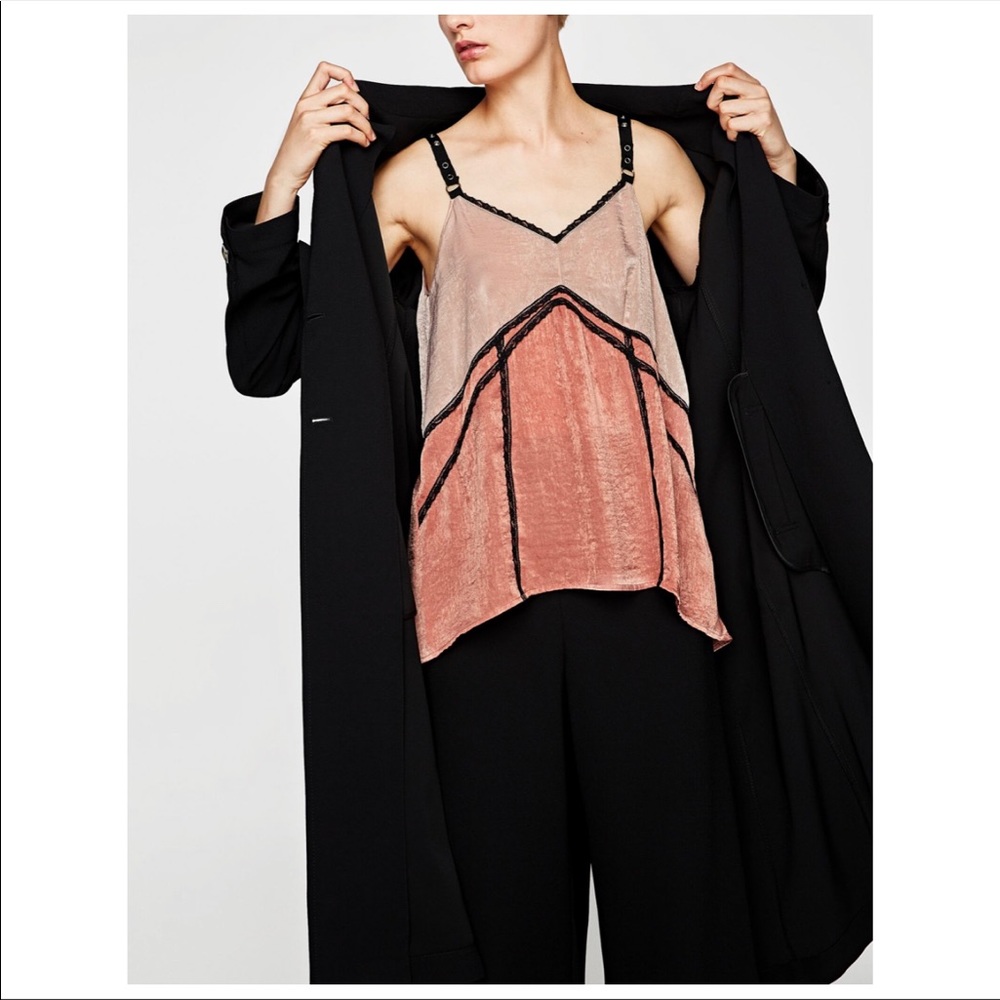 Zara Pink and Black Camisole